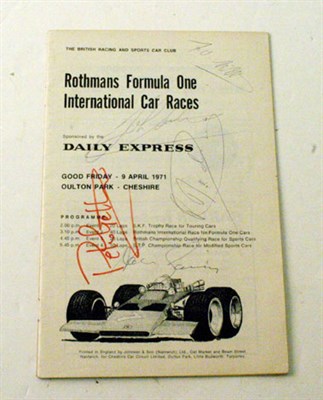 Lot 619 - Signed 1971 Daily Express International F1 Race Programme