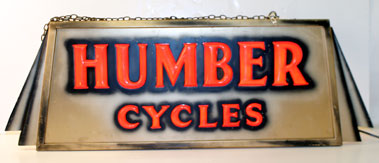 Lot 405 - Humber Cycles Illuminating Showroom Sign