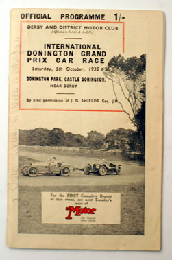 Lot 700 - 1935 Donington International Grand Prix Event Programme