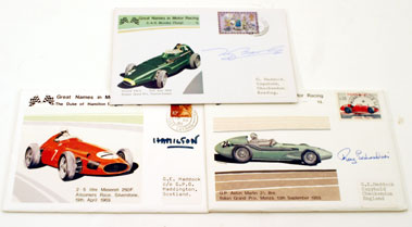 Lot 606 - Tony Brooks, Roy Salvadori & Angus Hamilton Signatures