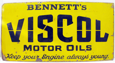 Lot 804 - BennetS Viscol Motor Oils Enamel Sign