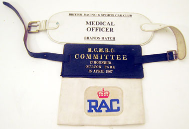 Lot 704 - Three Motorsport OfficialS Armbands