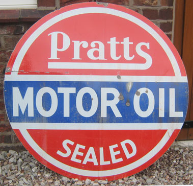 Lot 818 - Pratts Motor Oil Enamel Sign