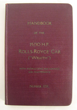 Lot 127 - Rolls-Royce Wraith 25-30hp Handbook
