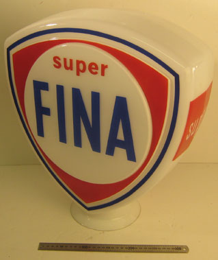 Lot 825 - Fina Super Petrol Glass Petrol Globe.