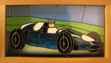 Lot 827 - Cooper T53 Stained Glass Panel