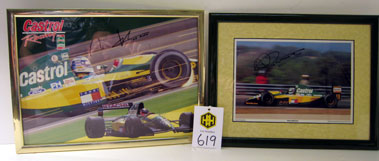 Lot 619 - Two Signed Mika Hakinen Prints