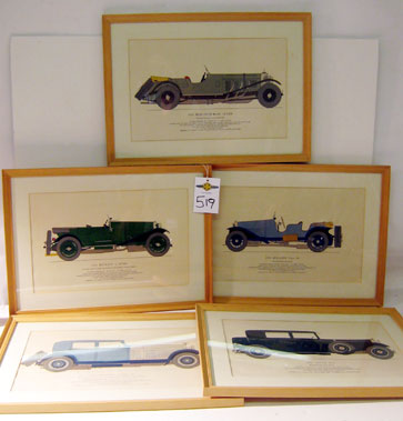 Lot 519 - Assorted Motorcar Artwork