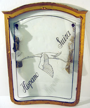 Lot 839 - Hispano-Suiza Etched Glass Advertising Panel