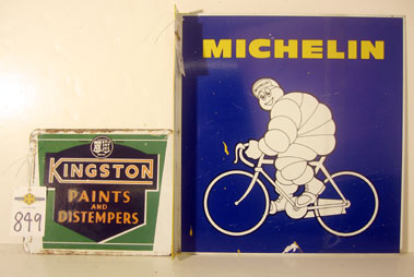 Lot 849 - Two Enamel Garage Signs