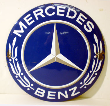 Lot 837 - Mercedes-Benz Circular Enamel Sign