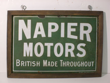 Lot 848 - Napier Motors Enamel Sign