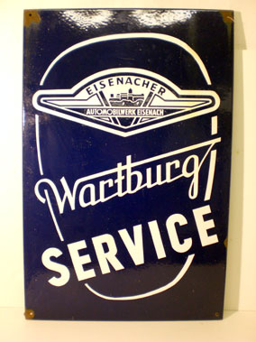 Lot 854 - Wartburg Service Enamel Sign