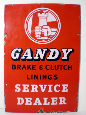 Lot 856 - Gandy Brake & Clutch Linings Enamel Sign