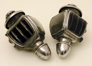 Lot 354 - Chrome Plated Carriage Lamps