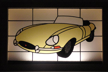 Lot 871 - Jaguar E-Type Roadster Stained Glass Panel