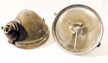 Lot 379 - Post-War P100 Lucas Headlamps