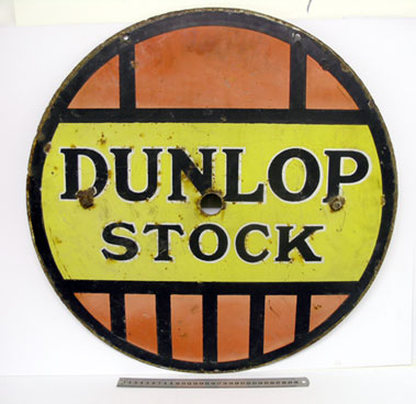 Lot 806 - Dunlop Stock Circular Enamel Sign