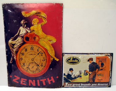 Lot 809 - Two Enamel Garage Signs