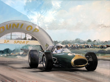 Lot 513 - Jack Brabham Original Artwork by Dion Pears