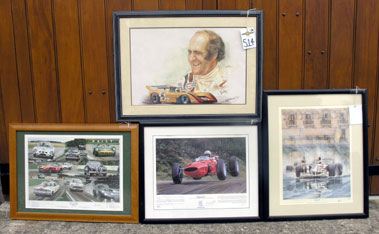 Lot 514 - Four Motor Racing Prints
