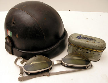 Lot 704 - Early Crash Helmet & Goggles