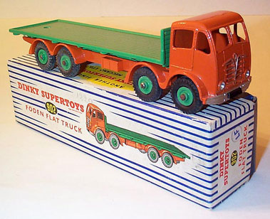 Dinky Toys GB N°902 Foden Flat Truck – Camion Plateau Orange 1/43, Boîte D'origine