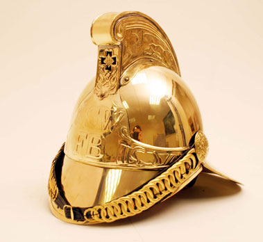 Lot 402 - Brass Fireman's Helmet