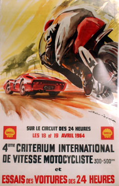 Lot 704 - Original 1964 'Le Mans' Motorcycle Event Poster