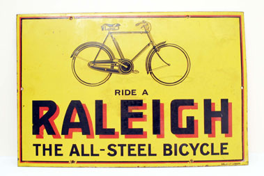 Lot 403 - 'Ride a Raleigh' Enamel Sign