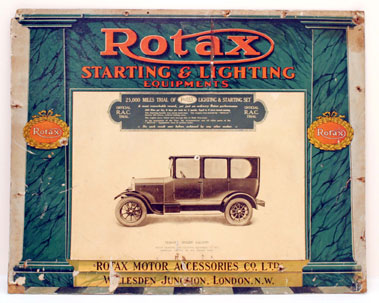 Lot 505 - 'Rotax' Showcard with Singer Illustration