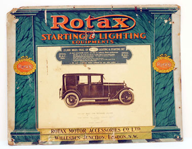 Lot 506 - 'Rotax' Showcard with Riley Illustration