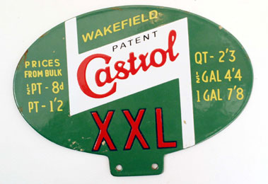 Lot 809 - Castrol Oil Enamel Cabinet Plaque