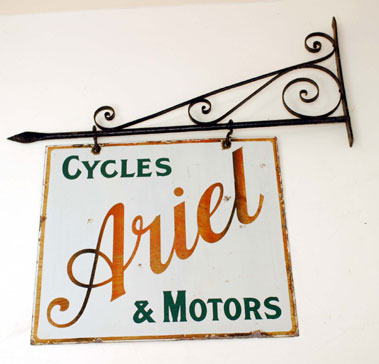 Lot 801 - 'Ariel' Cycles & Motors Hanging Enamel Sign
