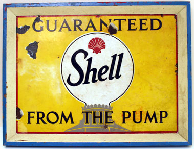 Lot 817 - Early 'Shell' Enamel Sign