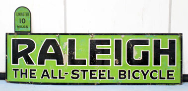 Lot 410 - Early Raleigh Bicycles Enamel Sign