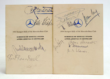 Lot 806 - Two Signed 1954 Stuttgart Rally Schedules