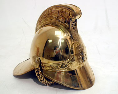 Lot 402 - Brass Fireman's Helmet