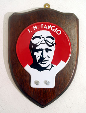 Lot 314 - Fangio Enamel Car Badge