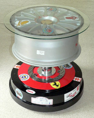Lot 247 - Racing wheel Side Table Display