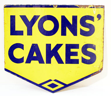 Lot 411 - Lyons' Cakes Enamel Sign