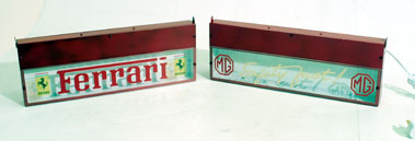 Lot 710 - Ferrari & MG Illuminated Lightboxes