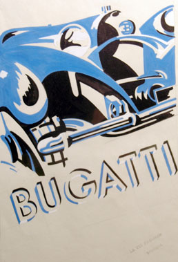 Lot 502 - Bugatti T57 Magazine Artwork