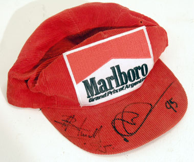 Lot 606 - Hakkinen/Brundle Signed Baseball Cap