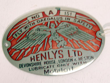 Lot 322 - Henleys Ltd Supplier's Dashboard Plaque