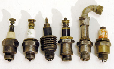 Lot 340 - Six Early Spark Plugs