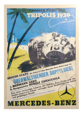 Lot 800 - 1939 Tripolis Mercedes 'Race Results' Poster