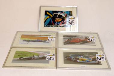 Lot 615 - Five Signed F1 Photographs