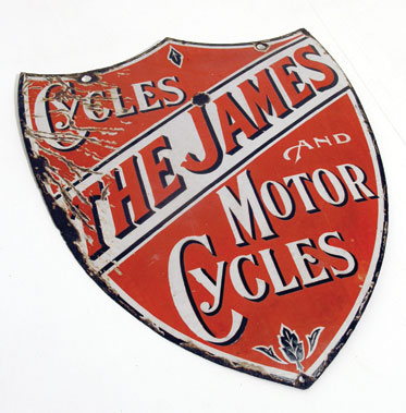 Lot 420 - 'James Cycles & Motor Cycles' Enamel Sign