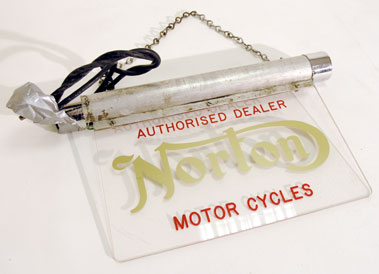 Lot 424 - Norton Motorcycles Illuminated Panel